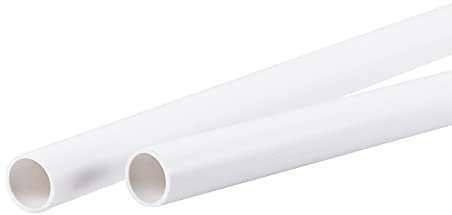 sourcing map Tube PVC Rigide Blanc Tuyau 10mm ID 12mm OD 50cm Tube Plastique PVC Pipe 2Pcs Pour Conduite d'Eau, Artisanat, Décoration, Manchon de Câble