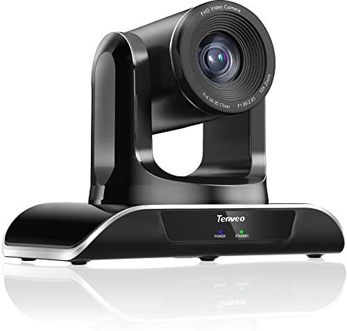 Tenveo SDI PTZ Kamera 10x Optischer Zoom Konferenzkamera 1080p Webcam mit USB/HDMI/Rj45 für Große Konferenzraum, Kirche und Bildung Unterstützt Zoom YouTube Teams OBS Skype Windows