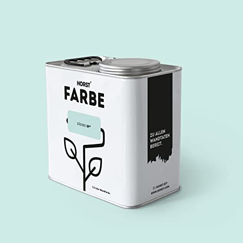 HORST Wandfarbe Südsee 2,5L - Hochwertige Innen-Farbe - Hohe Deckkraft & Schnelltrocknend - Geruchsneutral - Spritz- & Tropffrei - 100% Natürlich - Blau
