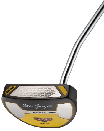 MACGREGOR V-foil Stainless Steel Golf Putter, Model 1-5, Regular Jumbo Grip, Right Or Left Hand, gelb