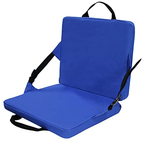 BEIJIALY Coussin de Siège de Stade Portable, Siège de Gradin Pliable, Siège Rembourré Léger pour événements Sportifs et Concerts en Plein Air, Coussin de Gradin avec Dossier(Bleu)
