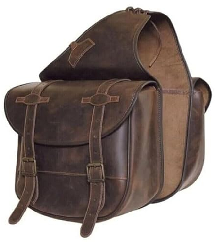 EQUIGEAR Western-Leder-Satteltasche für Pferde | Reitvergnügen Wanderritt geeignet für Reiten und Fassrennen | Satteltasche mit verstellbarem Riemen GRÖSSE: 10X10X3 SA-31
