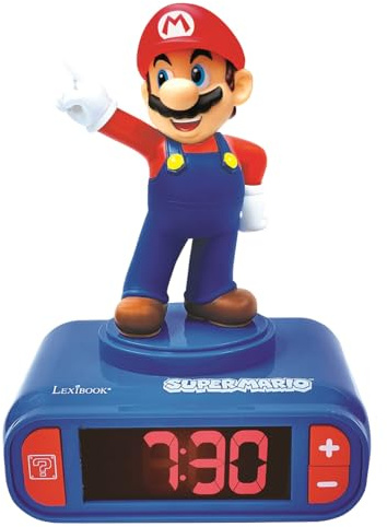 LEXiBOOK, Mario Nightlight Alarm Clock, RL800NI