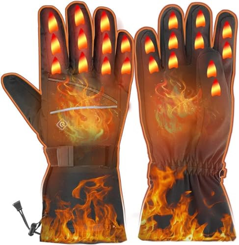 Gants Chauffants d'hiver Électriques Chauds d'hiver Imperméables XAMOFAN avec Fonction d'écran Tactile Gants Thermiques pour Cyclisme Pêche Chasse Ski Randonnée Hommes Femmes
