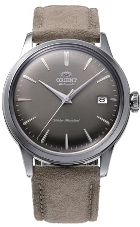 Orient Classic Bambino 38mm EDIZIONE LIMITATA - Orologio Unisex Automatico a Carica Manuale Cinturino In Pelle Scamosciata Marrone Cassa In Acciaio Quadrante Grigio Scuro - RA-AC0M13N RA-AC0M13N