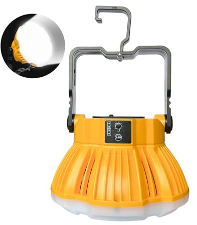 Gruecoinno 18V LED Camping Lantern for Dewalt 18v Battery, 24W LED Work Light for Emergency and Hurricane,Camping, Hiking, Fishing（Battery Not Included）
