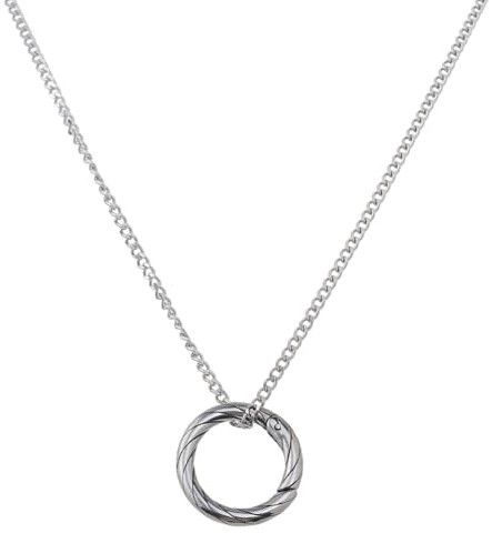 Hobbspring 1 Stück Ringhalter Halskette Aus Edelstahl Ringhalter Halskette 55cm Runder Anhänger Für Damen Ringhalter Halskette Mit Samt Schmuckbeutel Für Ehefrau Verlobte Krankenschwester Geschenk