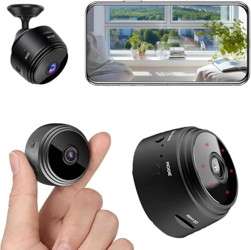Cameras Espion 4K, Vision Nocturne, Détection de Mouvement, Double Stockage (SD/Cloud), Alerte Instantanée, Contrôle par Application, Surveillance pour Bébé Bureau Intérieur Extérieur [Classe A+++]