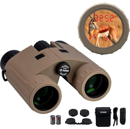 Laser Rangefinder Binoculars for Hunting 8x32 Red OLED Display 3000 Yards