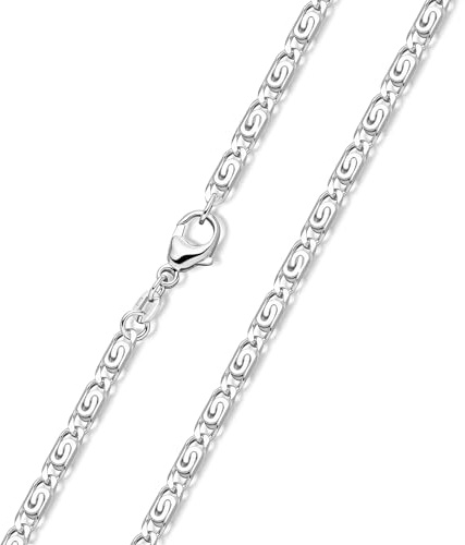 Materia S-Panzerkette Silber 925 Männer Halskette 1,8mm 80 cm K44-80cm