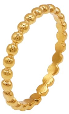 Heideman Ring Damen Globi Edelstahl gold mit Perlen Gr.54 poliert
