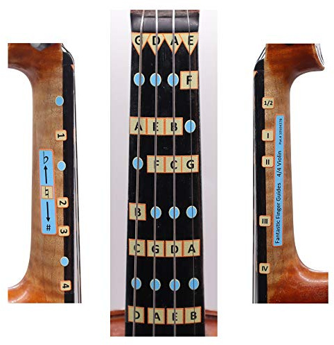 Fantastic Finger Guide for Violins Adult Beginner | Stringed Musical Instruments | Fingerboard and Fretboard Stickers for Learning All Notes | Play or Fiddle (3/4)