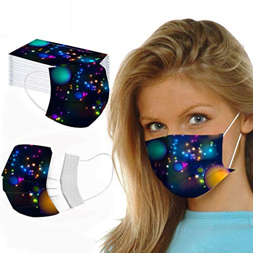 Lulupi 50 Stück Mundschutz Multifunktionstuch Schmetterling Motiv Einweg Mund und Nasenschutz 3-lagig Atmungsaktiv Mund-Nasen Bedeckung Tiermotiv Mundbedeckung Halstuch Outdoor Gesicht Schild