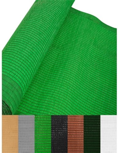 Jardin202 - Malla de ocultación 110gr/m² | Sombra y privacidad en tu jardín | Premium | Ideal para Vallas y barandillas | 1 x 10 Metros (Verde)