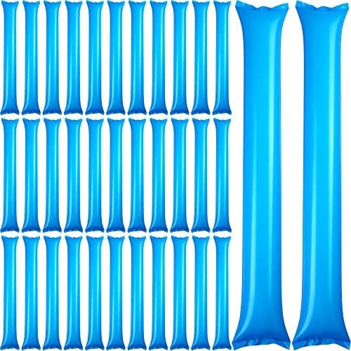 Zhanmai 100 Pcs Blue Thunder Sticks Boom Boom Sticks Cheering Noise Makers Team Spirit Plastic Cheerleading Spirit Stick Bam Inflatable Cheer Noisemakers for Football Game Party Sport Events
