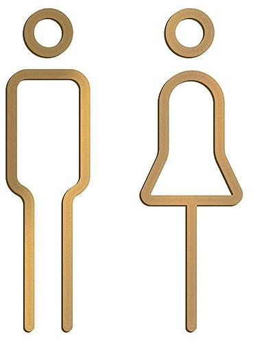 YTFSKFUI Panneau de toilette en laiton massif, style minimaliste, décoration de toilettes avec dos adhésif pour hôtel, bureau, maison, restaurant