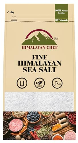 Himalayan Chef Sea Salt, All-Natural Fine Grain, 48-ounce sea Salt Bag, Non-Iodized, No Additives, Unrefined Mineral Salt for Daily Cooking & Seasoning