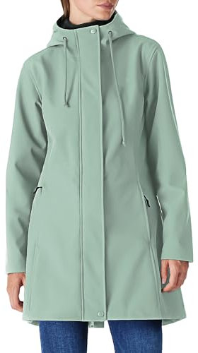 Damen Regenjacke Lange Softshelljacke mit Kapuze Frauen Übergangsjacke Regenmantel Gefütterte Funktionsjacke Wasserdichte Windbreaker Wanderjacke Atmungsaktive Jacke Outdoorjacke China Grün 4XL