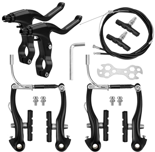 Nafafosa Fahrrad Bremsen Set V Brake Set Inklusive V Brake Bremse Bremszug Bremshebel Fahrradbremsen Ersatz Vordere und Hintere MTB Bremse Universal Fahrrad Bremse Set für Rennräder und Mountainbikes