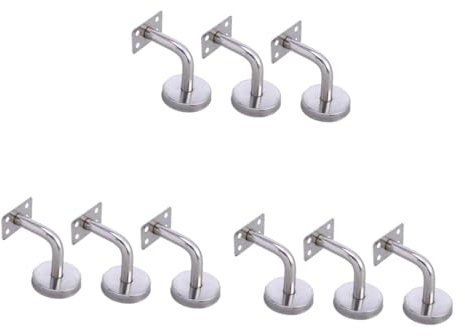 Gadpiparty 9 Stk Halterung für Armlehnen Geländerhalterungen treppenhandlaufhalterungen Schienen Treppengeländerhalterung kabelhalter Handlauf Unterstützung Treppengeländer Halterung Silver