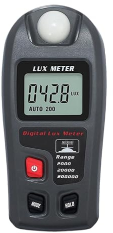 Camera Light Meter with LCD Display, Digital Lumen Meter for Photography and Indoor Plant Lighting, Handheld Illuminance Tester for Brightness, Intensity, and Grow Light Measurement