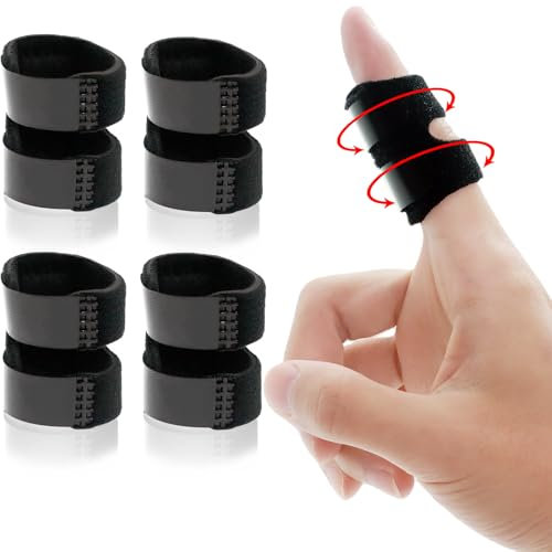 Hasny Finger Splint - 4pcs Adjustable Thumb Splint Trigger Finger Splint for Arthritis Finger Support Immobilization Straightening Finger Brace Finger Splints for All Fingers Pain Relieve (Black)