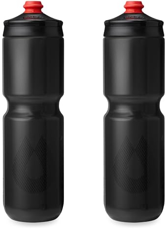 HydraPak | Bouteille Polar - Lot de 2 Gourdes de Cyclisme Breakaway Surge Légères - Haut Débit, Bouteille souple de Cyclisme et Sport (Anthracite, 880 ml / 30 oz)