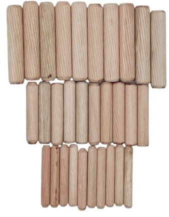 Chevilles en bois Chevilles en bois massif dur, 6 mm 10 mm 10 mm tiroir d'armoire rond cannelé en bois artisanat goupilles de cheville tiges ensemble meubles raccord goupille de cheville 300 pièces