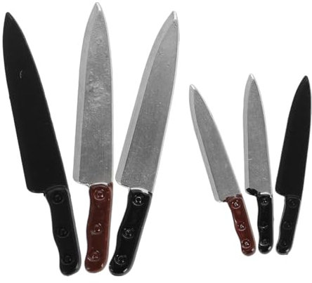 QUMIIRITY 6pièces Couteaux De Cuisine Miniature pour Maison De Poupées Accessoires De Cuisine Détaillés pour De Poupées