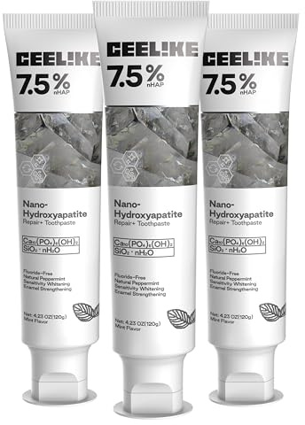 CEELIKE Pasta de Dientes 7.5% Hidroxiapatita - Fortalece y Restaura el Esmalte Dental, Alivia la Sensibilidad, Blanquea los Dientes - Cuidado Oral Suave Diario - 3 x 120g