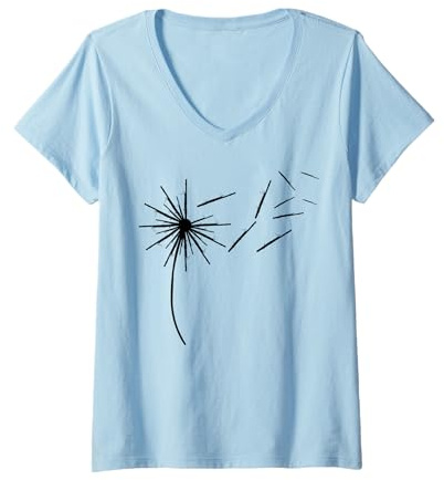 Femme Chemise de basson Pissenlit pour basson | Basson T-Shirt avec Col en V