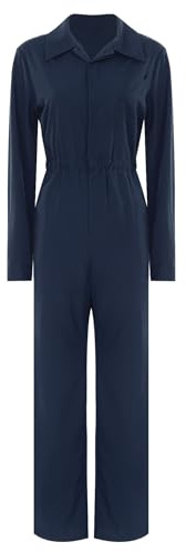 Monduelle Damen Arbeitsoverall Schutzanzug Blaumann Overall Jumpsuit Coverall Werkstatt Arbeitsanzug Mechaniker Arbeitskleidung Marine Blau S