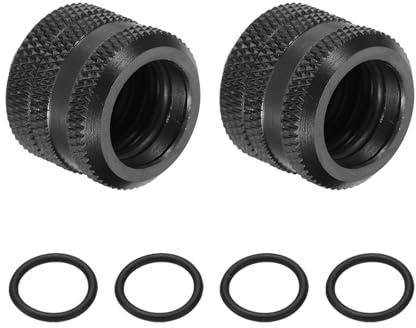 QUARKZMAN 2Pcs Raccordi A Compressione Per Tubi Rigidi (G1/4 A 10 ID 14mm OD, Nero) - Raccordi A Compressione Per Serraggio Rapido Per Tubi Flessibili/Sistemi Di Raffreddamento Ad