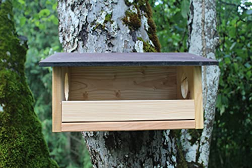 garten-deko-fuchs XXL Premium Eichhörnchenfutterhaus Eichhörnchenhaus Kobel Futterhaus aus Kiefernholz