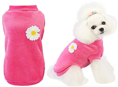 Suéter para Perros Ropa para Perros Suéter de Lana para Perros de Lana Suéter Cálido de Invierno Pijama de Flores Suéter para Perro Pequeño Gato
