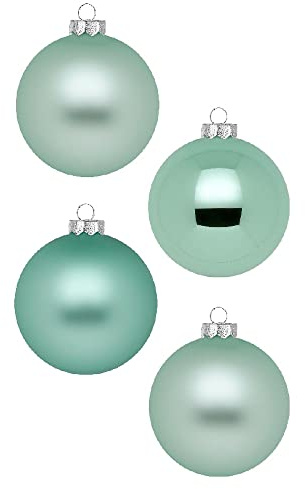 Weihnachtskugeln 12 STK 8cm | Schöne Christbaumkugeln aus Glas | Große Kugeln in Karton-Box | Christbaumschmuck Weihnachtsbaumschmuck Weihnachtsbaumkugeln (Winter Jade | Mint Türkis)