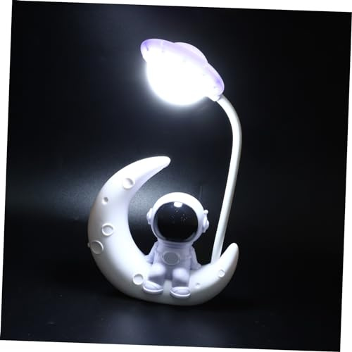 jojofuny 1 Pc Lampe De Bureau Astronaute Veilleuses Pour Enfants Lampes De Table Sans Fil Cadeau D'anniversaire Pour Enfants Mini Veilleuse Nuit Lampe De Chevet Blanche Plastique Pupitre