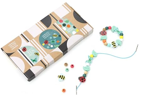 COTTON TWIST Kids Minibeast Bracelet Making Craft Kit - Children Creative Beading Jewellery Designing Play Set Activity Box - Suitable for 3-8 Years