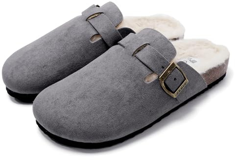 JOMIX Zapatillas Casa Mujer Invierno con Peluche Zuecos Mujer con Plantilla Ortopédica