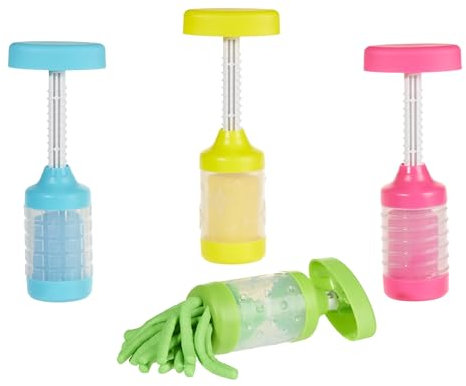 Wonder Factory Never Dry Knetpresse - Enthält 1 Presse mit 74 ml Knete, bunte Modelliermasse - Farbe nicht frei wählbar -, trocknet nicht aus, glutenfrei und riecht gut, kreatives Spielzeug für Kinder