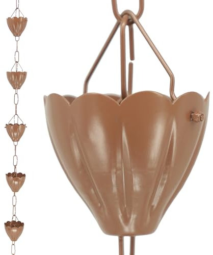 DFTDFYXYCadenas De Lluvia De Repuesto De Aluminio,Bajante De Cadena Colgando Cadena para Lluvia Recubrimiento En Polvo Reemplazo Funcional Y Decorativo,for Temple Villa,Patio, Jardín,2.6m(8.5ft)