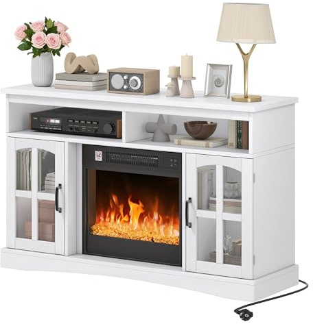 TAUS elektrokamin, elektrischer Kamin, Electric Fireplace für das Wohnzimmer mit flammeneffekt, Einstellbarer Flamme, 1-8 Stunden Timer, Überhitzungsschutz, Heizfunktion & Fernbedienung