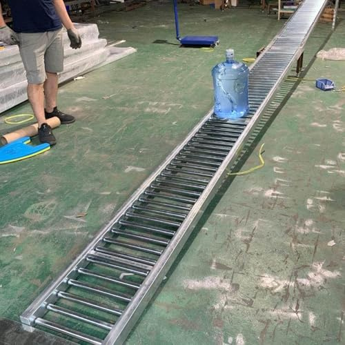 WAMVZYX Stainless Steel Heavy Duty Roller Conveyor Belt Light-Duty Splicable Industrial Conveyor Roller, Trailer Portable Conveyor for Truck Werehouse Unload(100X40CM-1pcs)