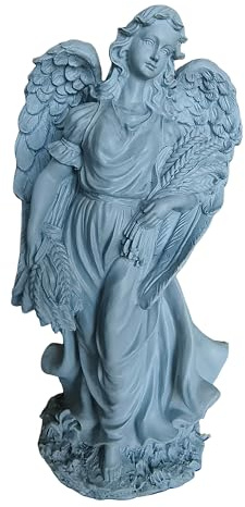 Relaxdays Angelo per Tomba XXL, poliresina, Resistente intemperie/Gelo/UV, 46,5x23x14 cm