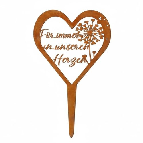 FLCPJGV Industrial Stake Cuore Tomba Esterno in Ferro Robusto Iscrizione Commovente Facile Inserimento Nel Prato Durevole Adatto per Cimiteri Giardini di Ricordo Cortili Privati, Style 1