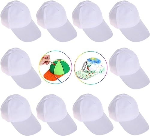 B bangcool DIY Kids Baseball Caps Hats - White DIY Creative Painting Polyester Sun Hat Sports Cap for Kids