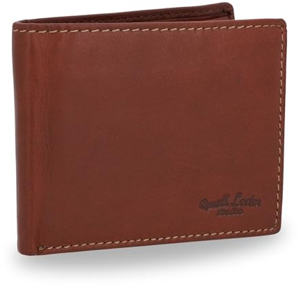 Gusti Herren Portemonnaie Leder RFID Schutz – Hochwertige stilvolle Geldbörse aus echtem Leder, Vintage Brieftasche mit RFID-Blocker, braun, schlankes Design, viel Stauraum