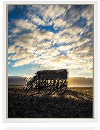 rahmengalerie24 Schattenfugenrahmen 40x50 cm weiß für Leinwand Bilderrahmen Keilrahmen für Leinwände aus Holz MDF