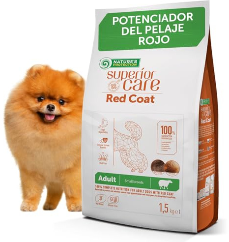 Nature's Protection Superior Care High-Protein Dry Dog Food – Hypoallergenic Dog Food with Lamb for Adult Red-Coated Dogs – Omega 3 & 6 – Healthy Skin, Vibrant Coat – Small Breeds (1.5kg)