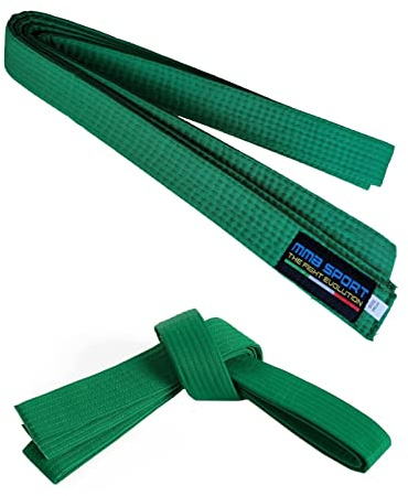 MMASPORT The Fight Evolution Karate Belt Judo Aikido Taekwondo Kampsport Bomull (300 cm, Grön)